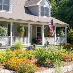 Home with flag 